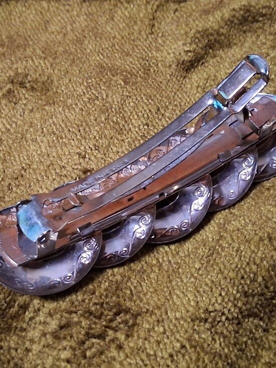 Vintage Barrette Hair Clip Silver Tone Circle Link Spiral Korea 3.5" - Picture 9 of 15